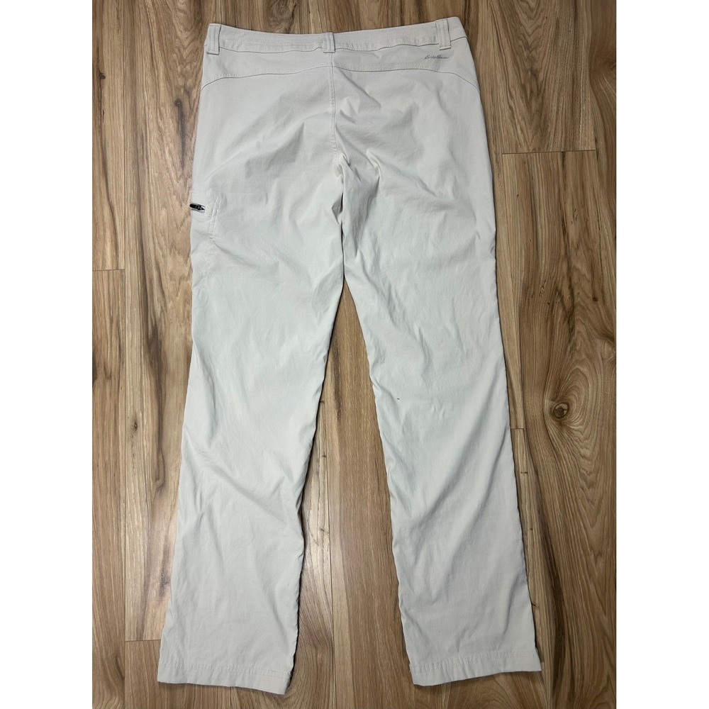 Eddie Bauer Pants Women 12 Beige Guide Pro Cargo Outdoor Lightweight Hiking GORP - Picture 2 of 13